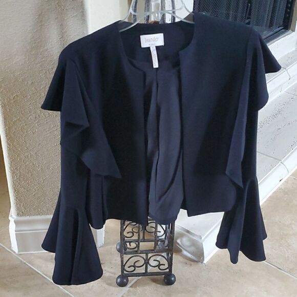 LAUNDRY by SHELLI SEGAL Ruffled Jacket - Size 8 - Picture 1 of 6